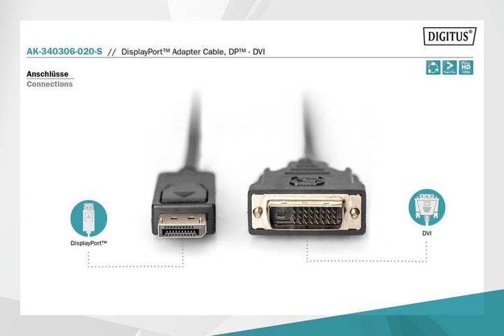 Produktbild Digitus DisplayPort — DVI (2 m, DisplayPort)
