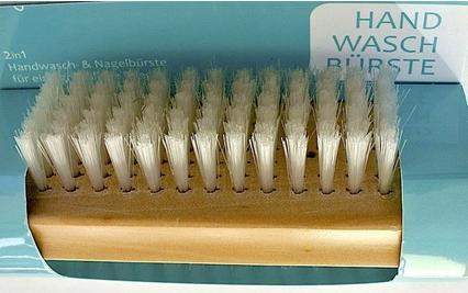 Actual product image Elina Hand washing brush made of 2-sided wood 9.5 cm, 1 piece (Body lotion)