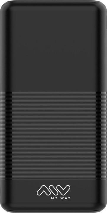 Produktbild My Way MYWAY POWERBANK 2 USB 20 000mAh NOIR (20000 mAh, 10 W, 74 Wh)