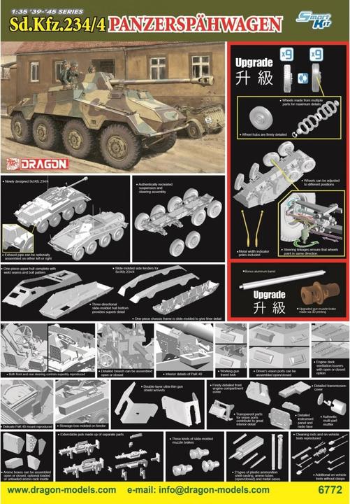 Actual product image Dragon 1:35 Sd.Kfz.234/4 armoured reconnaissance vehicle