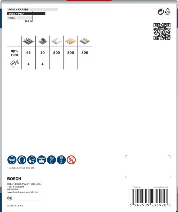 Valeurs nutritives et ingrédients Bosch Professional Zubehör Scie cloche PRO Multi Material, 127 mm, avec filetage (127 mm)