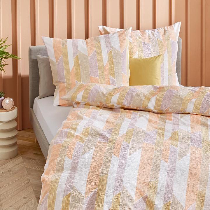 Actual product image Traumschlaf Seersucker bed linen Mikado sun (Bedding set, 135x200 cm + 80x80 cm)
