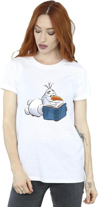 Actual product image Disney Womens/Ladies Frozen Olaf Reading Cotton Boyfriend T-Shirt (M)