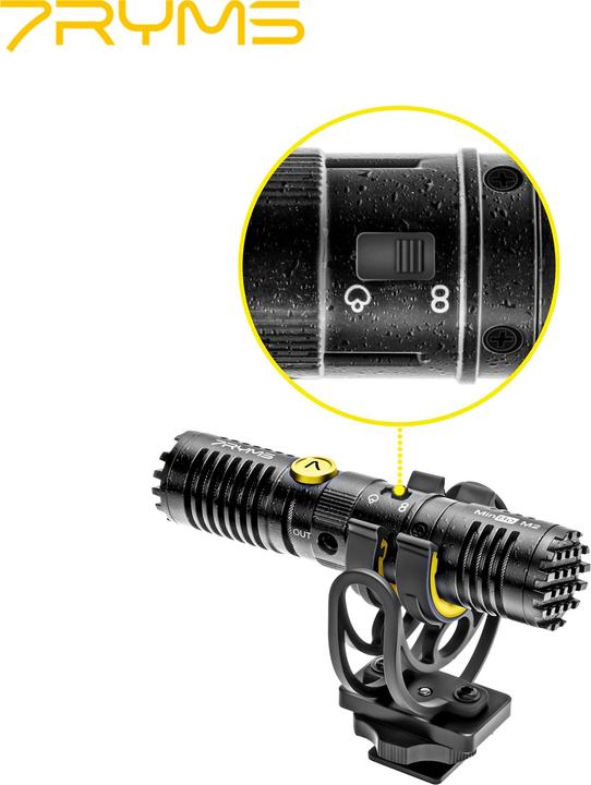 Actual product image 7Ryms Two-way Bi-directional Mini Shotgun Microphone (For 3.5mm TRS Interface Camera)