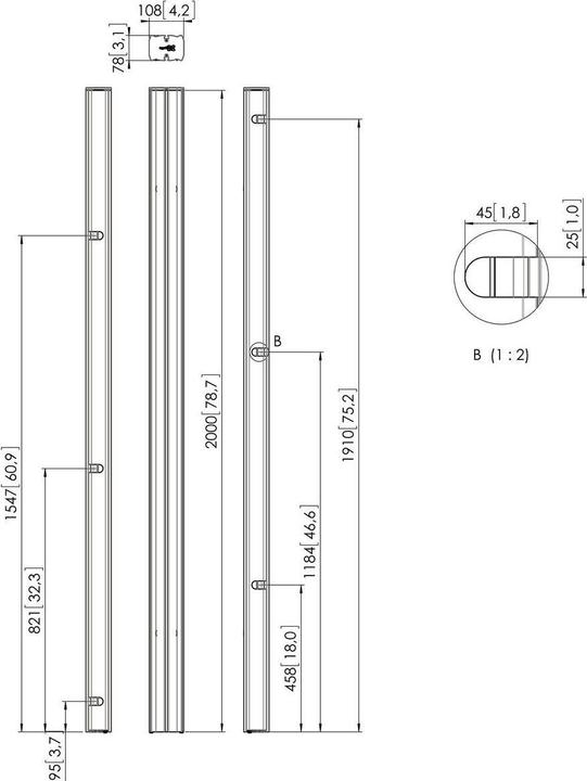 Actual product image Vogels PUC 2720 standpipe, 200 cm, silver (160 kg)
