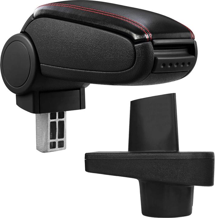 Actual product image Pro-Tec Centre armrest Renault Clio 4 with storage compartment imitation leather black with red stitching