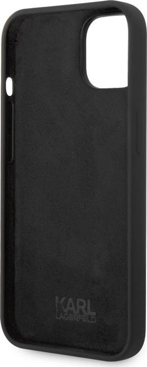 Immagine prodotto Karl Lagerfeld Cover rigida in silicone Karl e Choupette Magsafe nera, per iPhone 14, KLHMP14SSSKCK (Apple iPhone 14)