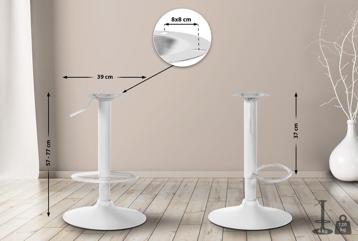 Immagine prodotto CLP Telaio di ricambio per sgabello da bar 8 x 8 cm, bianco