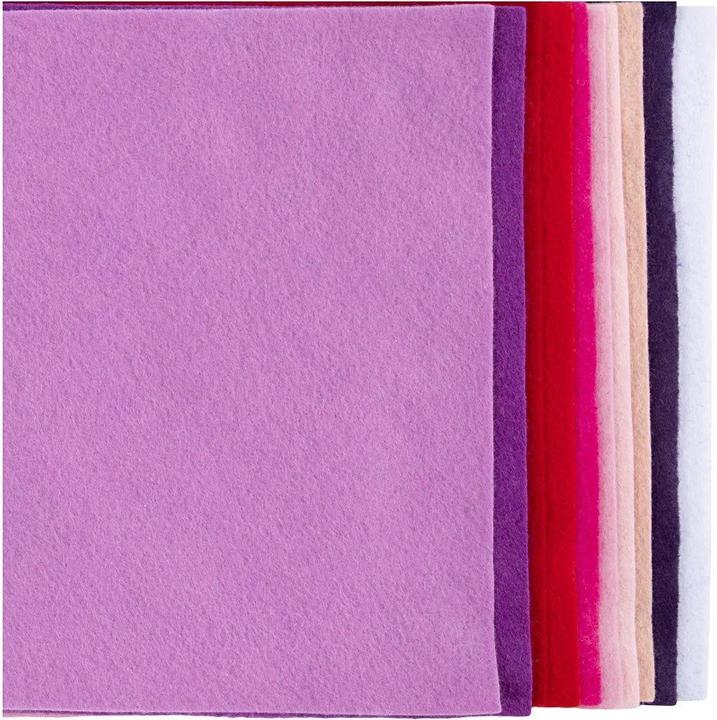 Immagine prodotto Creativ Company Bastelfilz 10 Stück, Sortiert, Lila-Pink, Detailfarbe