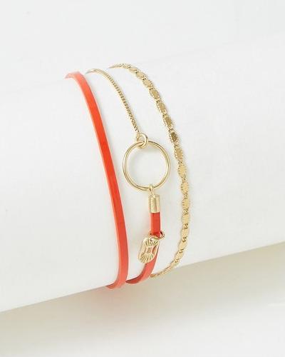 Flowers Forzoé Tabatha-Armband – Messingplatte – Echtes Leder (Messingplatte)