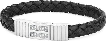 Sagapo S'Agapõ - MenÂ's leather bracelet with crystals Legacy SLC14 - Length: 21 cm (21 cm, Leder)