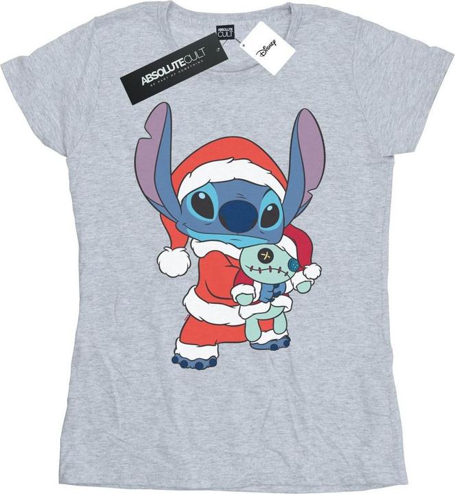 Actual product image Disney Womens/Ladies Lilo And Stitch Stitch Christmas Cotton T-Shirt (L)