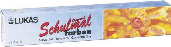 Actual product image Lacufa Lukas 108007 School Paints, 7 colours (18ml) (7 colours, 126 ml)