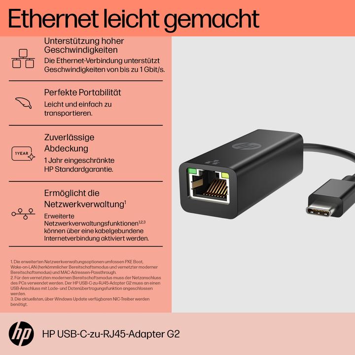 Produktbild HP USB Typ-C zu (USB-C, RJ45 (1x))