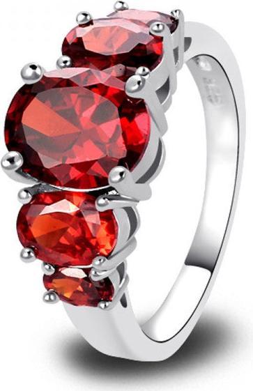Produktbild Hermex versilberter Ring mit Almandite Garnet Edelstein - Gold Gr. 53 / Size 6 (6)