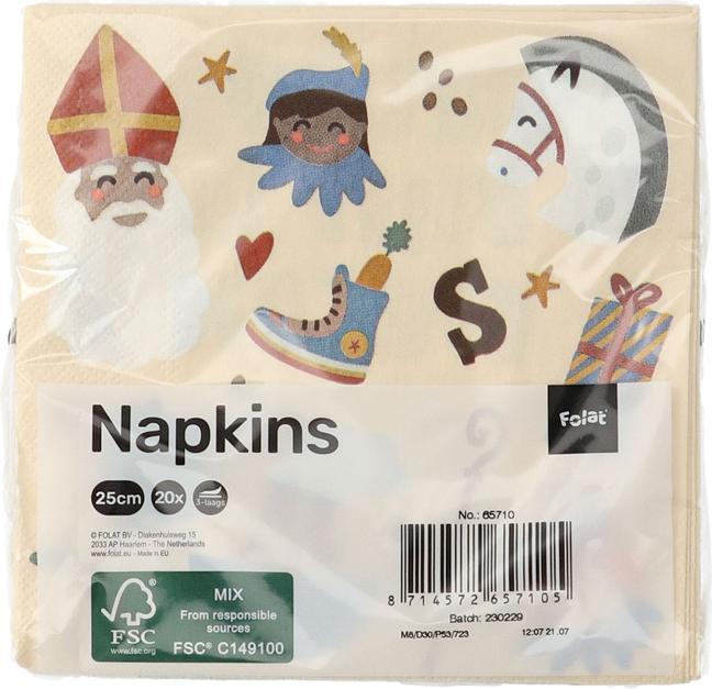 Actual product image Folat 'Welcome Sint & Pieten' - Sint and Pieten - 12,5 x 12,5 cm - 20 pieces (20 x)