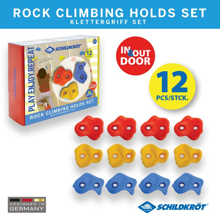 Image du produit MTS Schildkröt® Prises d'escalade pour enfants, 12 prises pour l'escalade de bloc en 3 diff. formes (Multicolore)