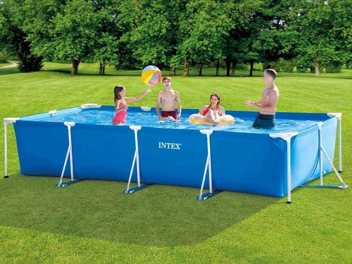 Actual product image Intex 4.5M X 2.2M X 0.84M RECTANGULAR FRAME POOL SET (450 x 84 x 220 cm)