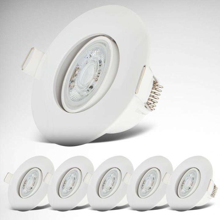 Actual product image B.K.Licht LED recessed lights, set of 6, IP65, white, 6xLED board/4.9W (480 lm)