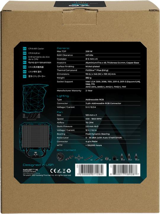 Immagine prodotto Iceberg Thermal IceSLEET X5 - RGB - AM4/Intel (159 mm)