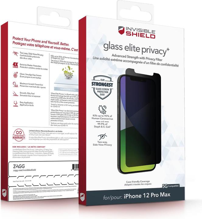 Produktbild Zagg Invisibleshield Glass Elite (1 Stück, Apple iPhone 12 Pro Max)