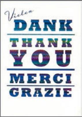 Produktbild ABC Dankeskarte Thank you, Danke, Grazie 6er (6 Stk.)