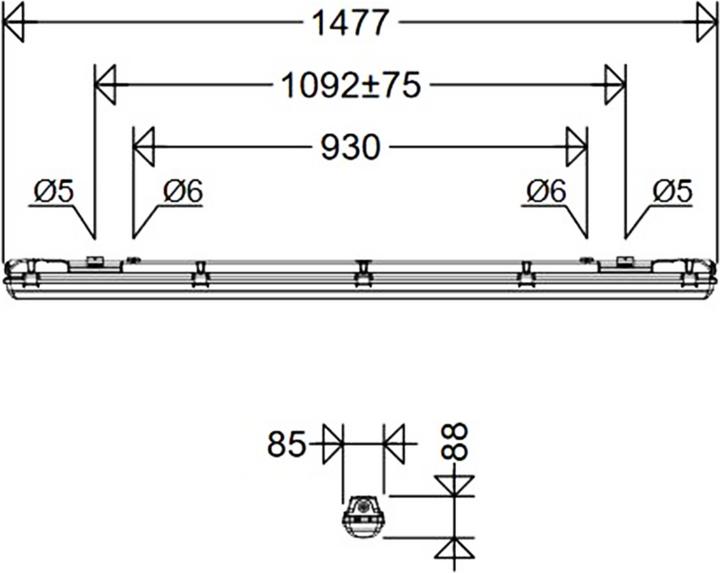 Actual product image Schuch 167 15L34G2/3 MA LED- 167030024Emergency luminaire LUXANO 2 29W 3710lm 167030024