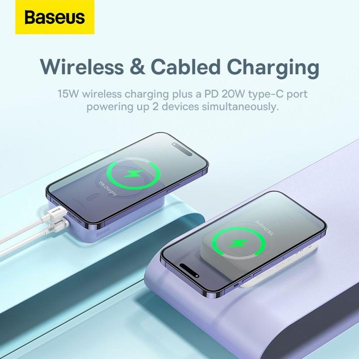 Image du produit Baseus Banque d'alimentation Magnetic Mini 20000mAh 20W (blanc) (20000 mAh, 20 W, 74 Wh)