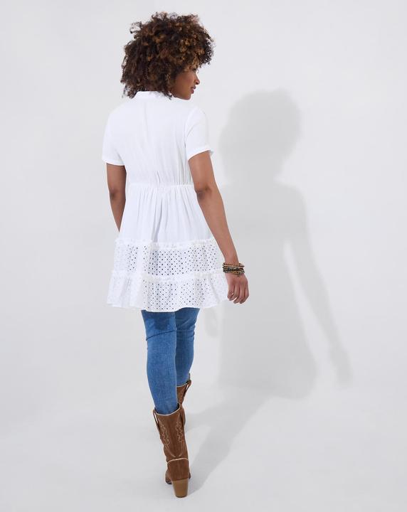 Actual product image Joe Browns Embroidered Bib Broderie Hem Cotton Tunic Dress (12)