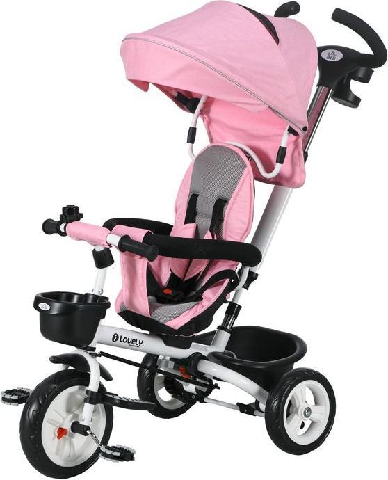 Actual product image Swisshandel24 2in1 tricycle push bar children's tricycle, 1-5 years Pink