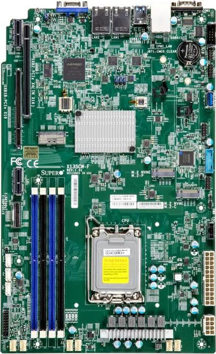 Image du produit Supermicro Carte mère X13SCW-F proprietary WIO Socket 1700 DDR5-only Single (LGA 1700, Intel C266)