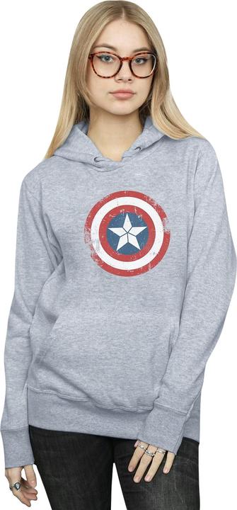 Actual product image Womens/Ladies Captain America Civil War Distressed Shield Hoodie (S)