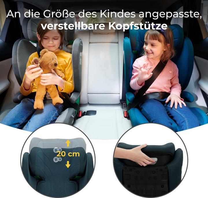 Actual product image KinderKraft Junior Fix 2 I-Size Harbor Blue (Child seat, ECE R129/i-Size Standard)