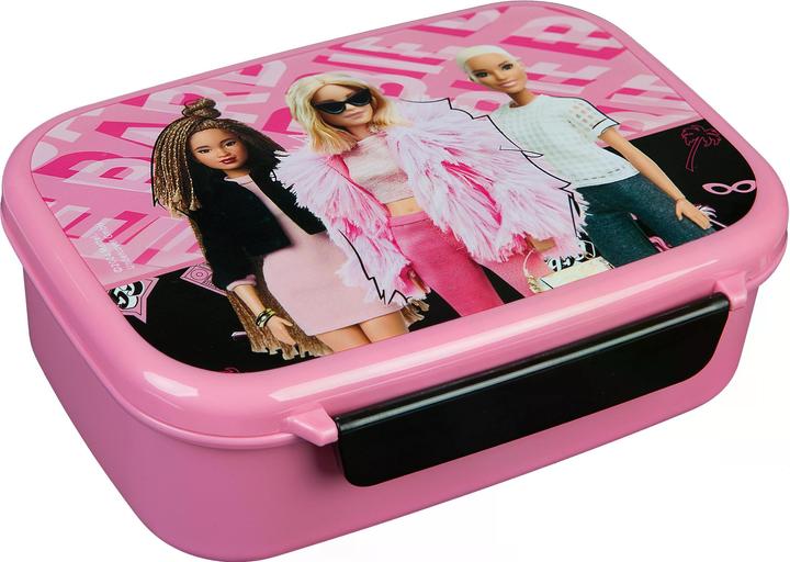 Actual product image Scooli Lunchbox Barbie Pink/Black, Material type: Plastic