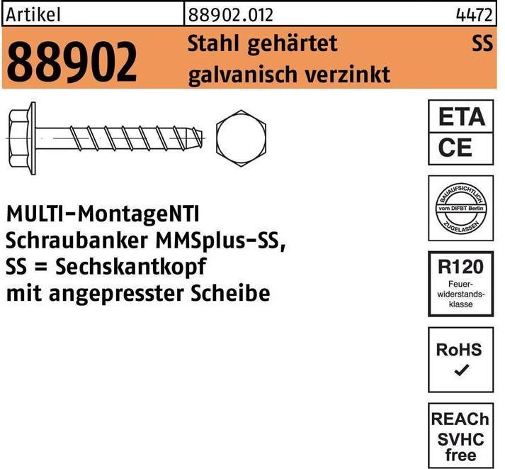 Image du produit Heco MULTI MONTI plus SS Vis d'ancrage 10,0 x 60 mm 25 pièces ( 48399 ) Vis à béton, tête hexagonale (25 Vis par pièce)