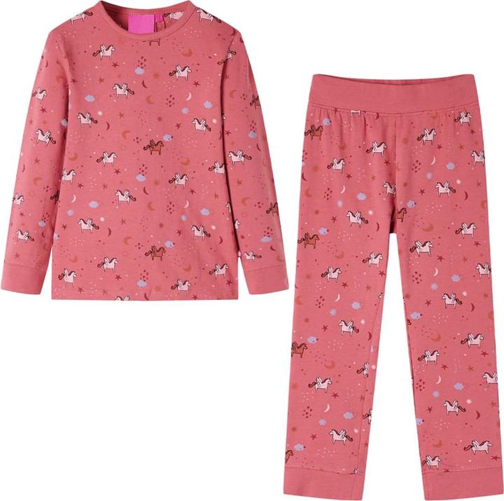 Produktbild VidaXL Kinderpyjama mit Langen Ärmeln Altrosa 140,Material: 95 (140)