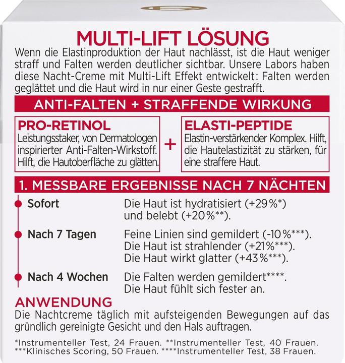 Nährwerte und Zutaten L'Oréal Paris Dermo Expertise Revitalift Anti-Falten & Straffheit Nachtpflege (50 ml, Nachtcreme)