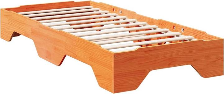 Immagine prodotto VidaXL Letto in legno massiccio senza materasso Struttura letto impilabile marrone cera 80x200 cm (80 x 200 cm)