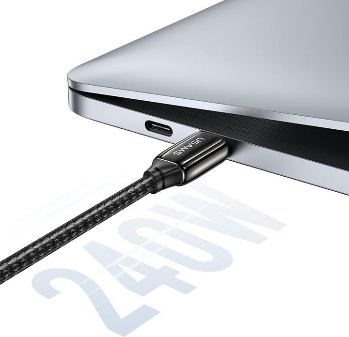 Actual product image Usams Charging Cable Type-C to Type-C - Black (2 m, USB 3.1)