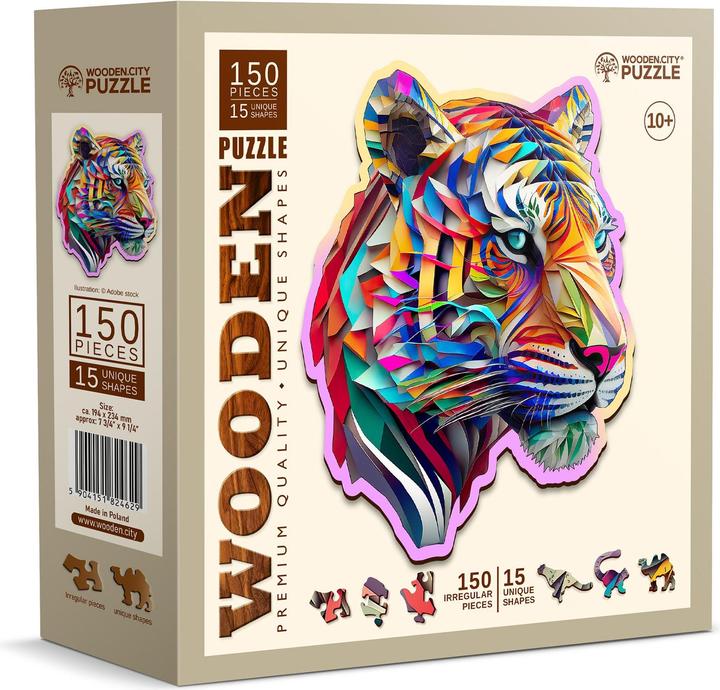 Actual product image WoodenCity Wooden Puzzle M Colorful Tiger (150 pieces)