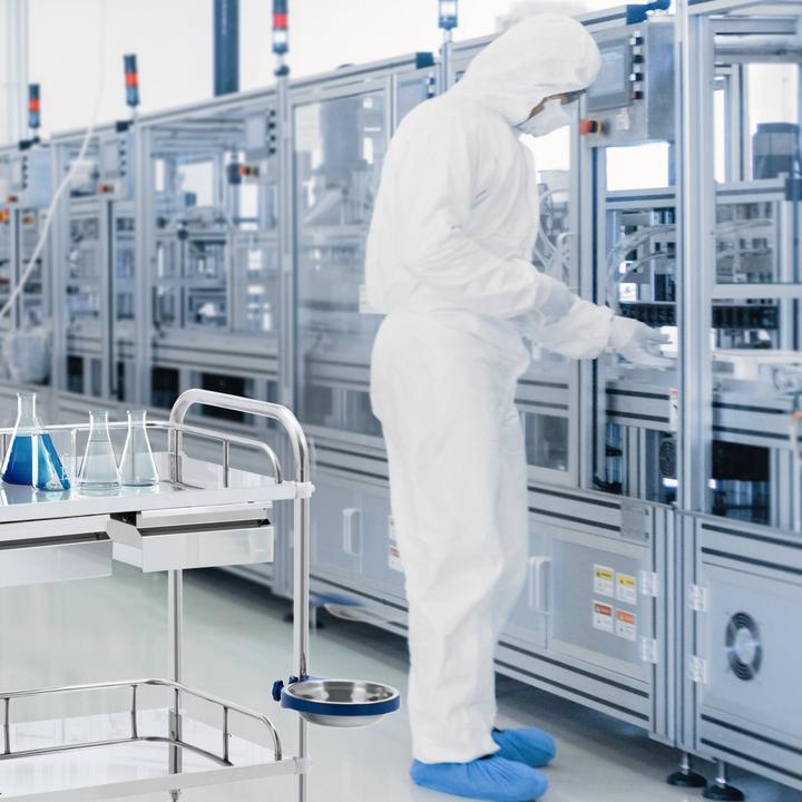 Produktbild Steinberg Laborwagen Edelstahl Aufbewahrungswagen Labor Rollwagen 2 Ablagen 2 Fächer 20 kg