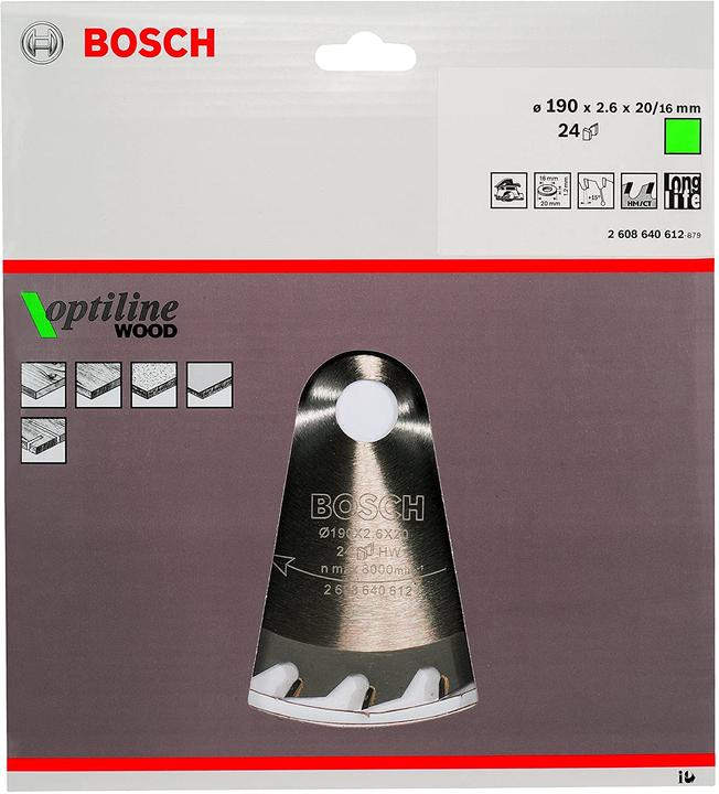Image du produit Bosch Professional Zubehör Lame de scie circulaire PRO Wood, 190 x 2.6 x 20 mm