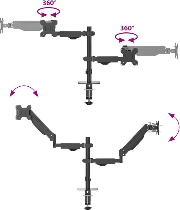 Actual product image VidaXL Double monitor arm for max 27 inch VESA 75/100 mm 20 kg (27")