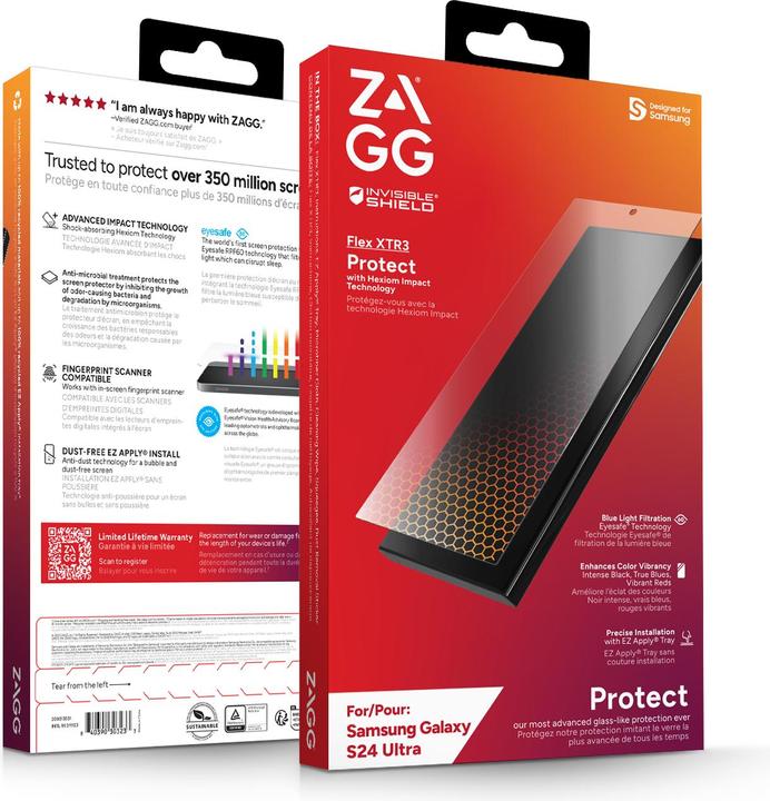 Zagg InvisibleShield Flex XTR3 B Samsung Galaxy S24 Ultra Screen INTL (1 Piece, Samsung Galaxy S21)