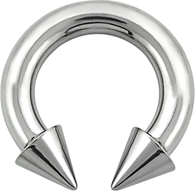 Star Piercing Circular Barbell Innengewinde silber mit zwei Cones (ohne Messing, Chirurgenstahl 316L)