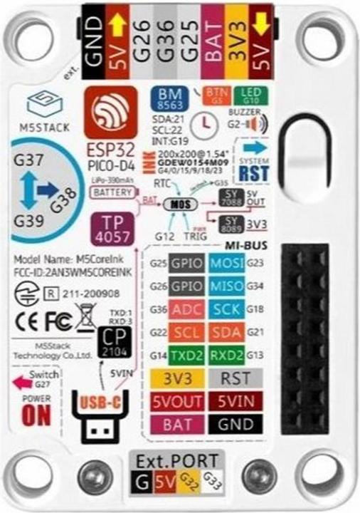 Actual product image M5Stack ESP32 Core Ink Development Kit 1.5 E-Ink
