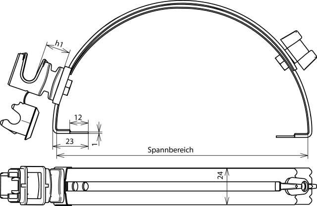 Produktbild Dehn Dachleitungshalter verstellb. NIRO/galCu 204107 (0.28 m)