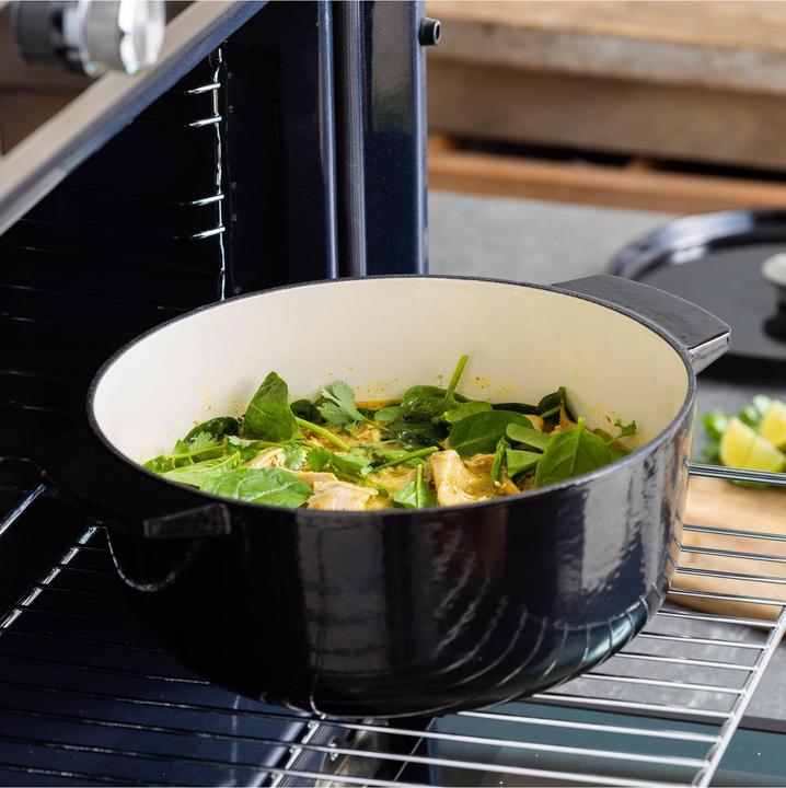 Produktbild KitchenAid braadpan 26cm - gemailleerd gietijzer - onyx zwart - rond (26 cm, Bräter + Schmortopf, Gusseisen)