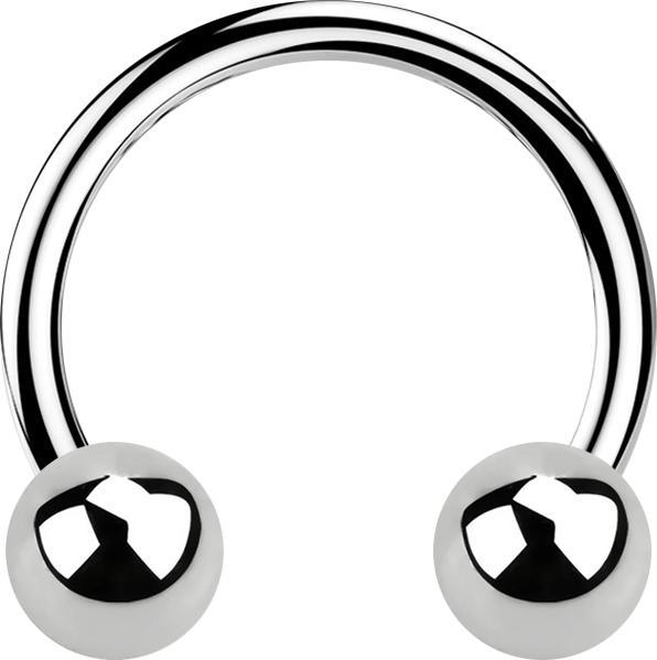 Produktbild Star Piercing Micro Circular Barbell silber mit zwei Kugeln (ohne Messing, Chirurgenstahl 316L)