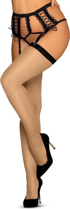 Immagine prodotto Obsessive Calze a bretella sexy color pelle, morbide e lucide (S)